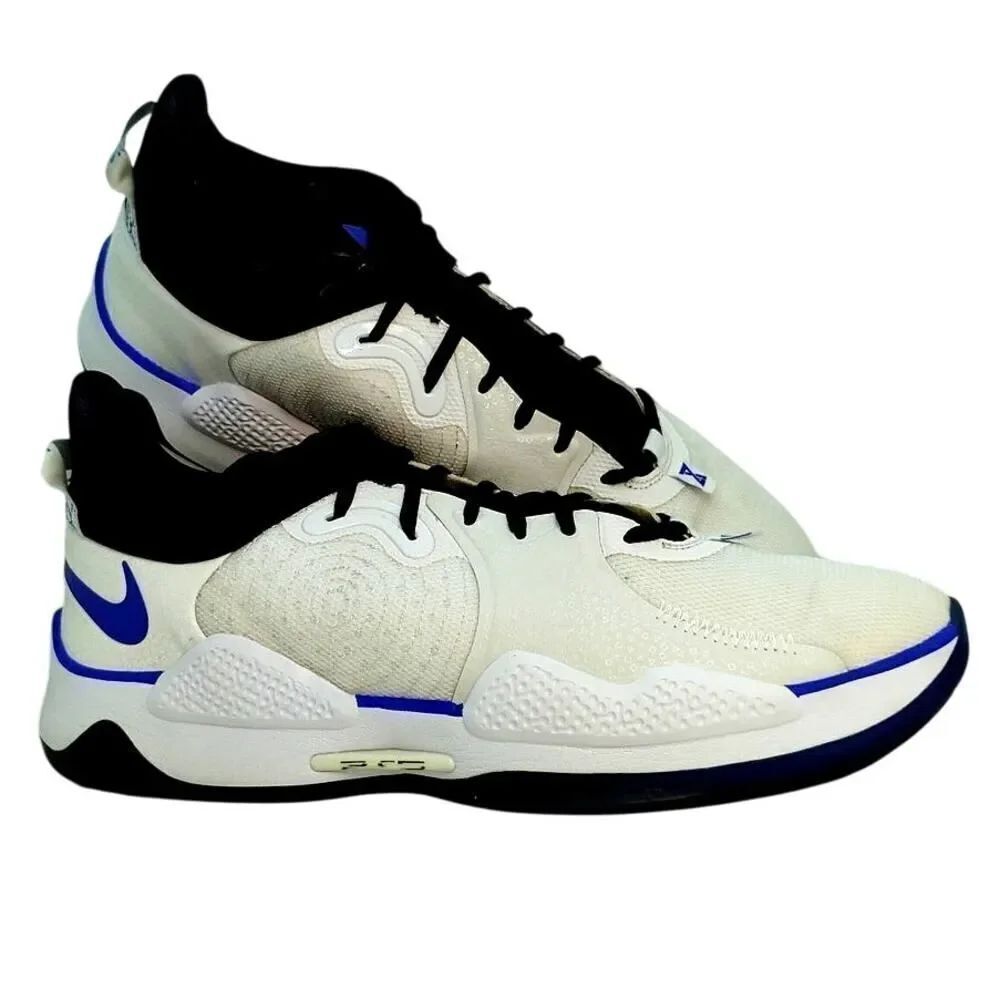 Nike PG 5 Playstation Mens White w/Blue/Black Basketball Sneakers - Size 14
